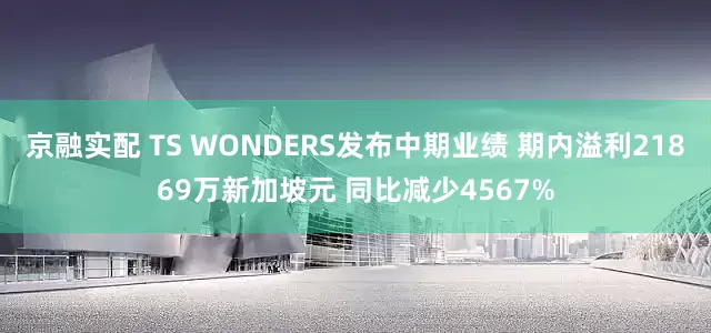 京融实配 TS WONDERS发布中期业绩 期内溢利21869万新加坡元 同比减少4567%